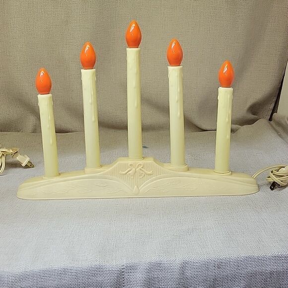 Vintage 5 Light Window Electric Candelabra Candoliers Christmas - Picture 1 of 4